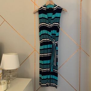 Ann Taylor Striped Blue Dress